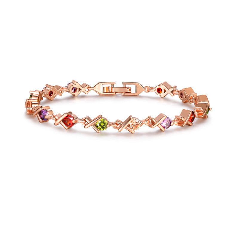 Fashion Rose Gold Zircon Bracelet For Women