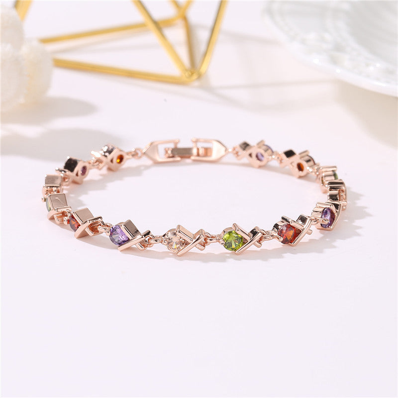 Fashion Rose Gold Zircon Bracelet For Women