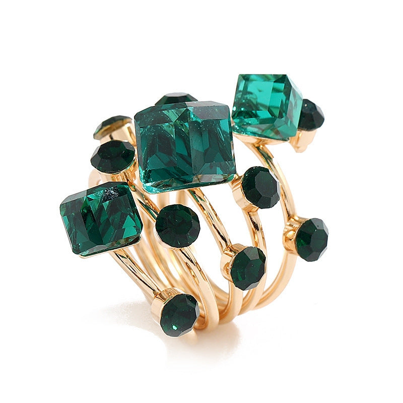 Boho Stackable Gemstone Rings Set For Women   Colorful Crystal Knuckle Rings Gold Tone Vintage Style, Perfect For Party Wedding, Daily Wear & Gift