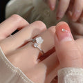 New Thorn Camellia Open Ring For Women, Sweet Girlish Style, Adjustable Rose Flower BFF Pair Rings, Perfect Gift Choice