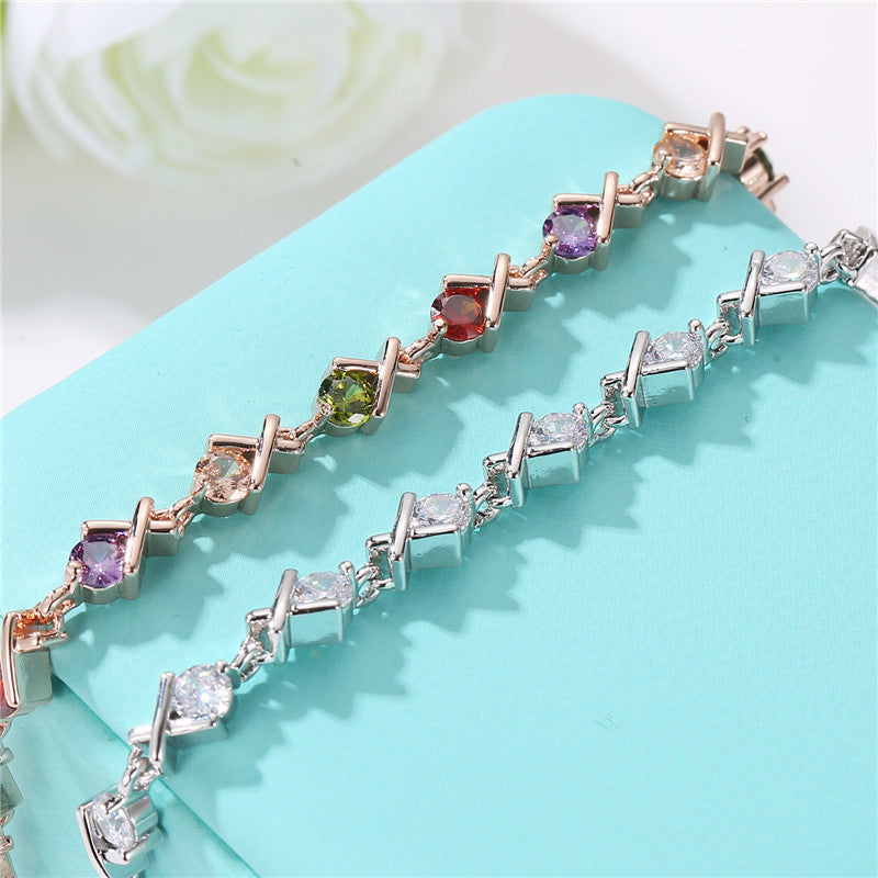 Fashion Rose Gold Zircon Bracelet For Women