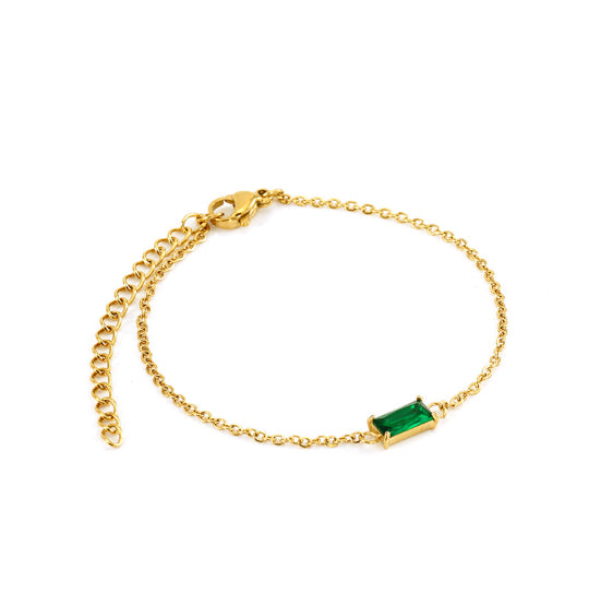 Emerald Titanium Steel Fashion Bracelet For Women