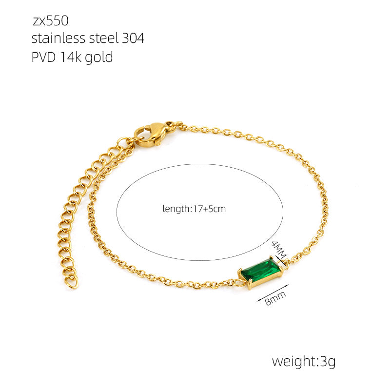 Emerald Titanium Steel Fashion Bracelet For Women