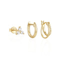 Fashion Double Layer Zircon Earings Set Women