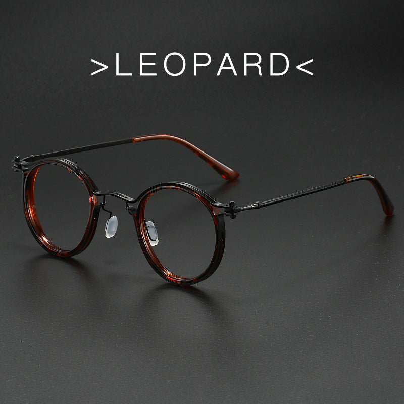 Vintage Round Frame Glasses Frame Anti-Blue Ray Plain Glasses